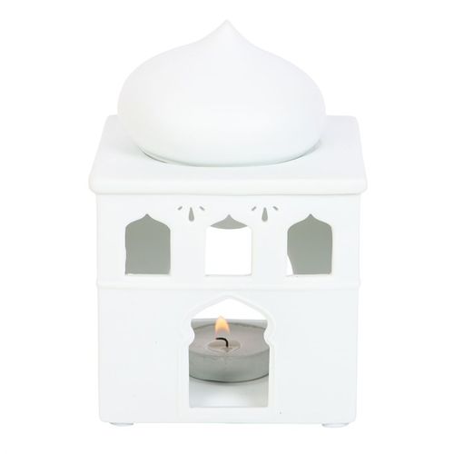 Off White Mosque Oil Burner and Incense Cone Holder